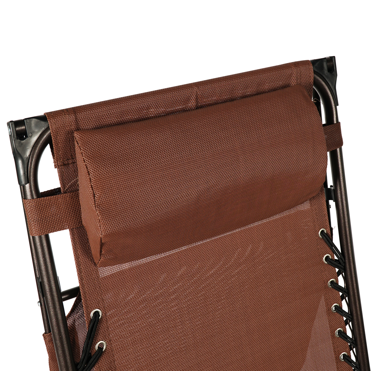 BELLEZE Zero Gravity Chair Shade Blocker Folding Chair Folding Chair Bungee Suspension Canopy Patio Brown - image 3 of 7