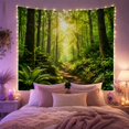 thumbnail image 2 of Woodland Path Beneath a Fern-Covered Canopy, Mystical Digital Art for Nature Lovers, Outdoor Wall Decor, Housewarming Gift, Tapestry Wall Hanging for Bedroom and Living Room, 2 of 7