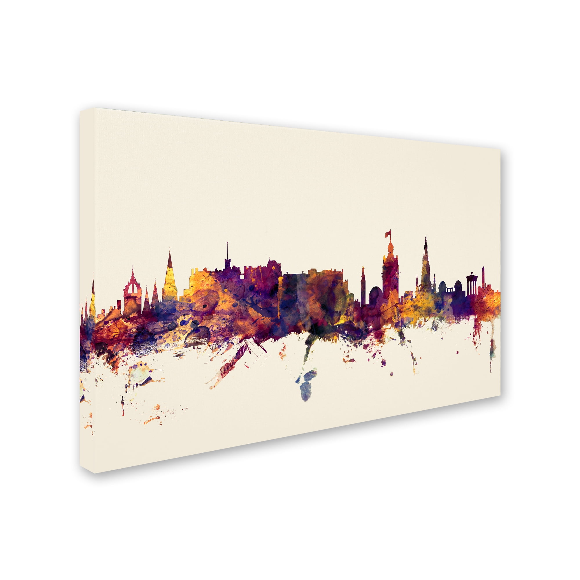 Trademark Fine Art "Edinburgh Scotland Skyline" Canvas Art by Michael Tompsett