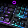 thumbnail image 2 of T-WOLF T-WOLF T20 Rainbow Backlit Gaming Keyboard with Spill-Resistant Design, 104 Keys, Ergonomic Layout, Compatible with Windows & Mac, Durable Frame, 7-Color LED, Dedicated Media Keys, 1.35m Cable, 2 of 5