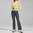thumbnail image 4 of JFGHDG Women's 2 Piece Set Long Sleeve Jacket & Ankle Length Workout Flare Leggings Casual Matching Outfit Tracksuit Sweatsuit Yellow M, 4 of 8