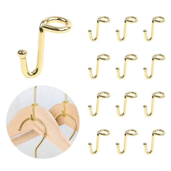 Ganchos con conectores Koobay Metal para colgar ropa, paquete de 36 unidades, dorados