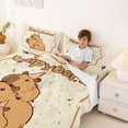 thumbnail image 3 of Erosebridal Kid Brown Capybara Full Size Sheets, Cute Animal Family Bed Sheets, 4pcs, 3 of 5