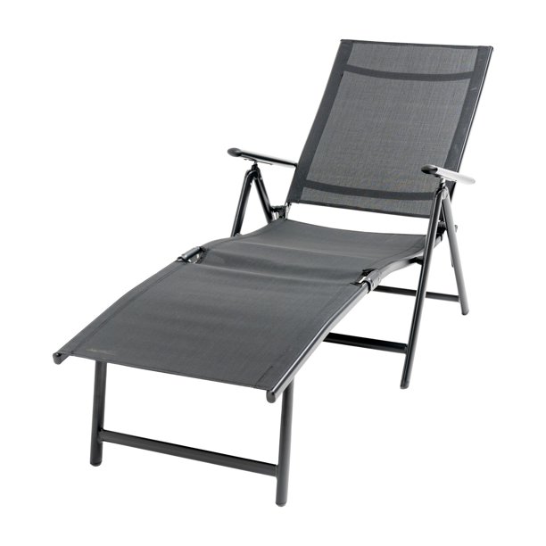 Textilene Outdoor Lounge Chaise Folding Reclining Chair with Adjustable