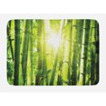 thumbnail image 1 of Asian Bath Mat, Asian Bamboo Forest with Morning Sunlight Sun Beams Through Trees Jungle Scene, Non-Slip Plush Mat Bathroom Kitchen Laundry Room Decor, 29.5 X 17.5 Inches, Lime Green Yellow, Ambesonne, 1 of 2