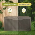 thumbnail image 2 of Homall 100-Gallon Outdoor Resin Deck Box for All-Weather Use Lockable Waterproof Storage Solution with Cushion Storage,Light Brown, 2 of 7