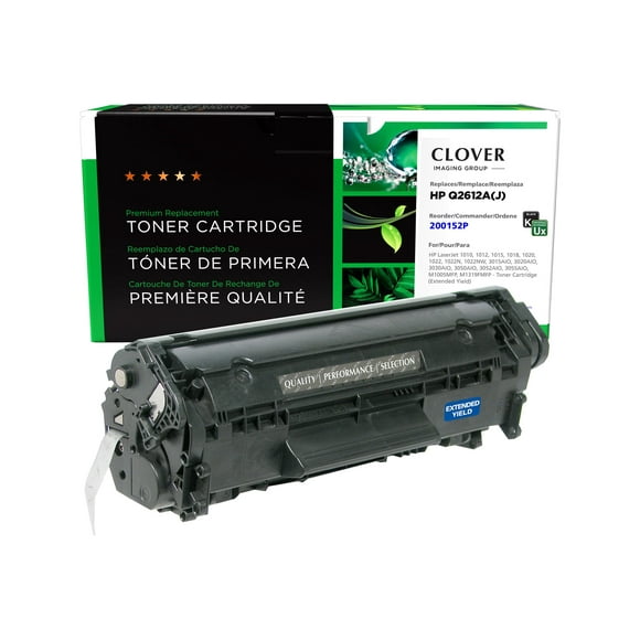 Clover Imaging Group - Extended Yield - black - compatible - toner cartridge (alternative for: Canon 703, Canon 7616A005, Canon CRG-703, Canon EP-703, HP 12A, HP 12L, HP Q2612A, HP Q2612A(J), HP Q2612L, HP Q2612X, Troy 02-81132-001) - for HP LaserJet 1010, 1012, 1015, 1018, 1020, 1022, 3015, 3020, 3030, 3050, 3052, 3055, M1005