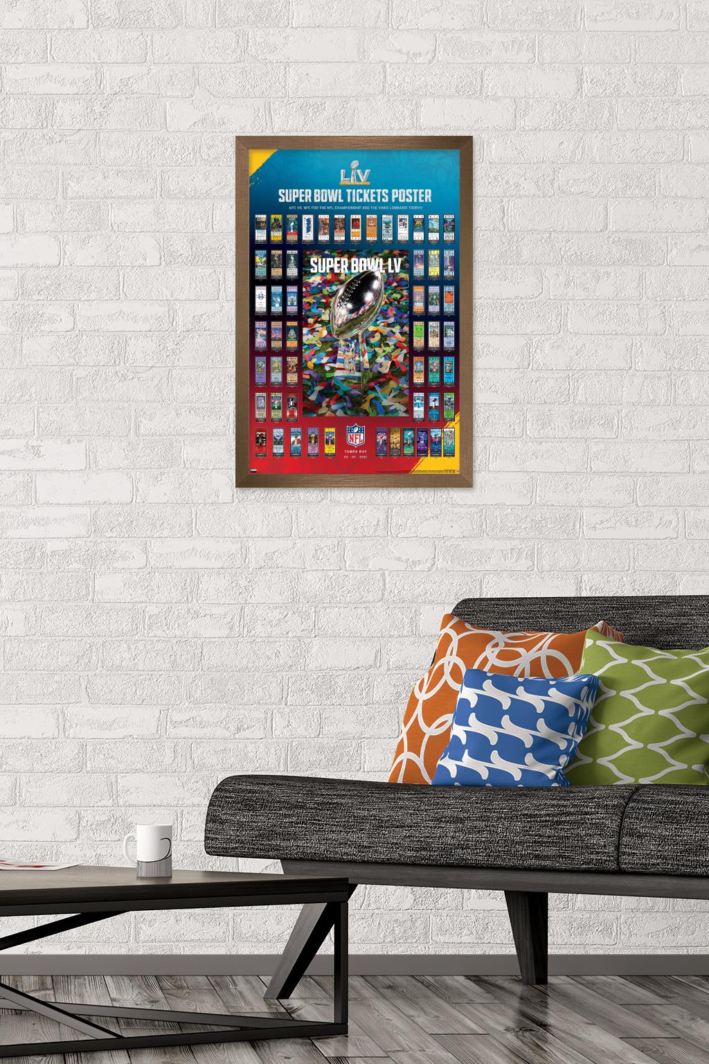 Trends International NFL League - Super Bowl LV - Tickets Wall Poster 16.5" x 24.25" x .75" Bronze Framed Version - image 2 of 5