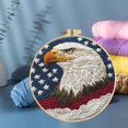 thumbnail image 6 of Punch Needle Kits Eagle and Flag Embroidery Starter Set with Hoop Easy for Beginners DIY Stress Relief Handmade Craft Hobby and Home Decor 20x20cm-4, 6 of 8