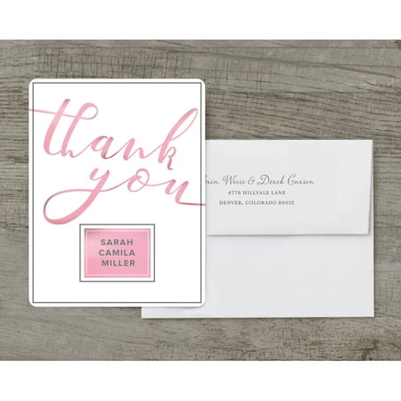 Graceful Script Deluxe Thank You Card