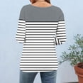 thumbnail image 4 of V-Neck Tops for Women Casual Printed 3/4 Sleeve Loose Fit Everyday T-Shirt Gray XXL, 4 of 6