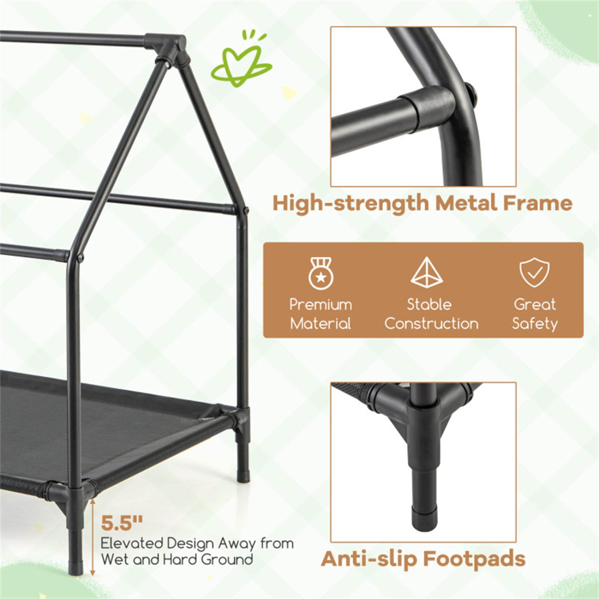Pefilos 36" Dog House for Small Dogs, Outside Elevated Dog Bed, Weatherproof Dog Kennel for Indoor and Outdoor, Portable Dog Shelter Cot with Ventilated Windows, Gray Pefilos 36" Dog House for Small Dogs, Outside Elevated Dog Bed, Weatherproof Dog Kennel for Indoor and Outdoor, Portable Dog Shelter Cot with Ventilated Windows, Gray