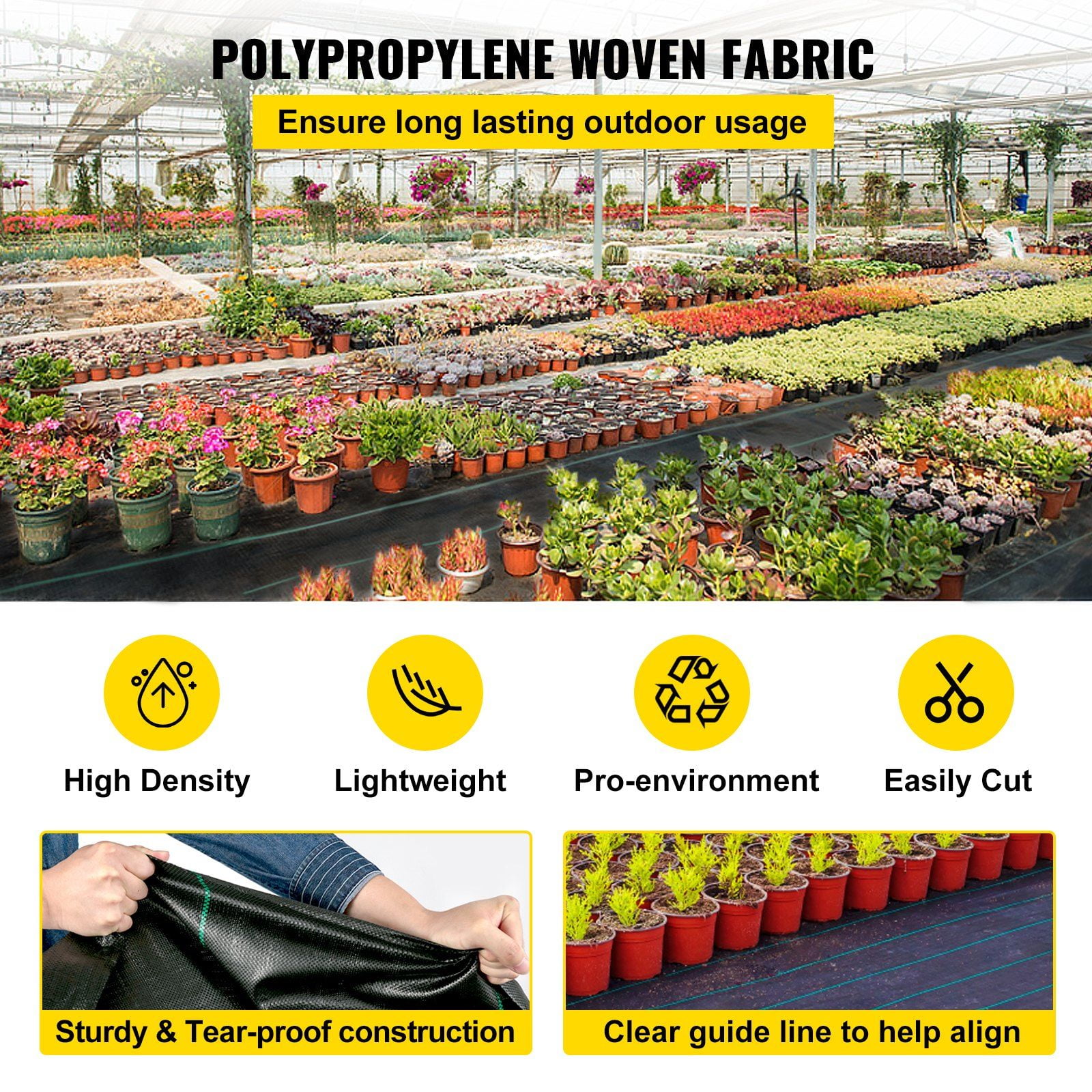 Zaverox 6.5ft x 300ft Premium Heavy Duty 3.2OZ Woven Weed Barrier Fabric, High Permeability Geotextile for Flower Bed & Underlayment, Black Polyethylene Ground Cover