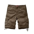 thumbnail image 2 of Matchstick Men Loose Solid Cargo Shorts with 8 Pockets, 2 of 7