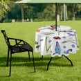 thumbnail image 6 of Coolnut Lavender Botanical Round Table Cloth, Heat Resistant Table Cover with Umbrella Hole and Zipper for Outdoor Camping Picnic Party BBQ, 60", 6 of 7