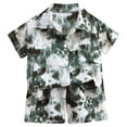 thumbnail image 2 of Mqqzkk Boy's Summer 2 Piece Outfits Boho Color Print Short Sleeve Button -Down Shirt and Shorts Set Formal Clothes For Kid 2-15 Years Old, 2 of 3