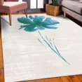 thumbnail image 3 of Watercolor Flower Decorative Rug, Single Poppy Flower on Plain Clear Background Nature Inspired Romantic, Quality Carpet for Bedroom Dorm and Living Room, 6 Sizes, Sea Blue, by Ambesonne, 3 of 4