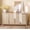 Light Natural Oak, variant on ARKANTOS Sideboard Buffet Cabinet, Rattan Cabinet with Adjustable Shelves, Boho Buffet Table Console Cabinets with 4 Doors, Farmhouse Cabinet for Entryway Living Room, Classic Walnut