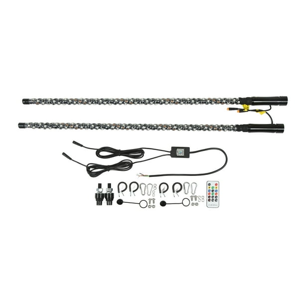 Chasing Whip Lamp, Impermeable RGB Color 3ft 2pcs LED Spiral Whip Light APP Control Para Barco Para ATV Para Vehículo Todoterreno ANGGREK Otros