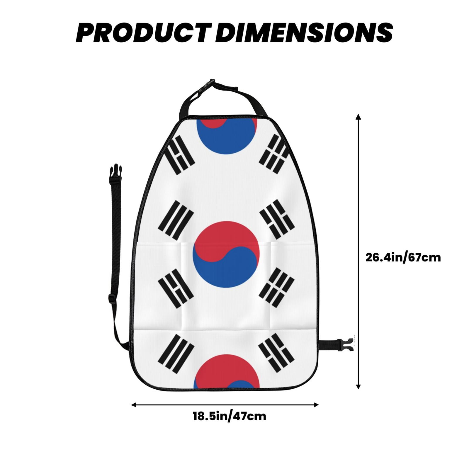 Xecao Korea Pattern Car Seat Back Protector 2 Pack Large Capacity Pocket, Kick Mats Back Seat Protector