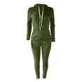 thumbnail image 3 of LovelyWholesale Long Sleeve Hooded Collar Plus Size Hooded Collar Kangaroo Pocket Women's Plus Tracksuit Set, 3 of 6