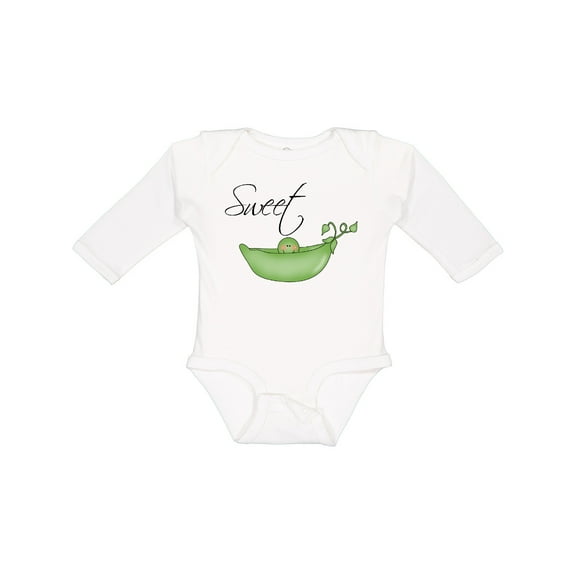 Inktastic Sweet Pea Girls Long Sleeve Baby Bodysuit