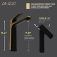 thumbnail image 4 of ANZZI Single Handle Single Hole Bathroom Vessel Sink Faucet With Pop-up Drain in Matte Black & Brushed Gold, 4 of 8