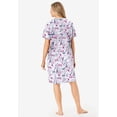 thumbnail image 2 of Dreams & Co. Plus Size V-Neck Short Sleeve Knee-Length Cotton Sleepshirt, 2 of 6