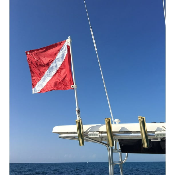 Dive Flag with Pole for Boat T Top and Rod Holder Safety for Scuba
