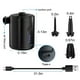 thumbnail image 3 of Bomba de aire eléctrica portátil para colchón, flotador de piscina, almacenamiento al vacío | Recargable USB, 3 toberas accesorios | Diseño compacto, batería de 5200mAh, caudal de 300L/min | Negro, 3 of 9