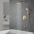 thumbnail image 2 of Rainlex One-Handle 1-Spray Brushed Gold Bathtub Shower Faucet, 2 of 10