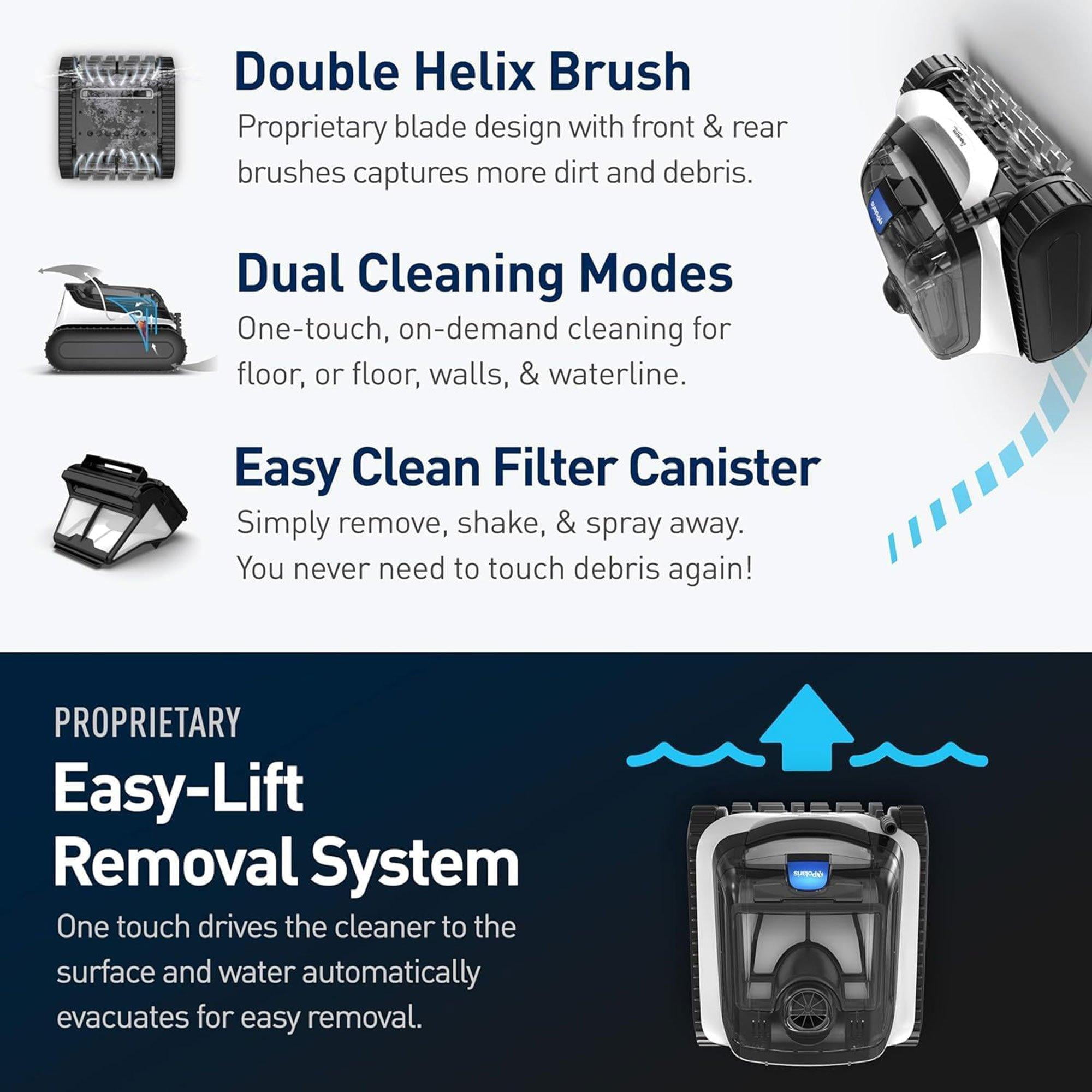 The Polaris PCX 868 iQ Robotic Pool Cleaner With iAquaLink app control and Caddy FPCX868IQ