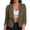 Brown, variant on Women's Waterfall Lapel Cropped Blazer Cardigan, Ruched Long Sleeve Open Front Layering Jacket for Women, Women's Black, Sizes S-2XL