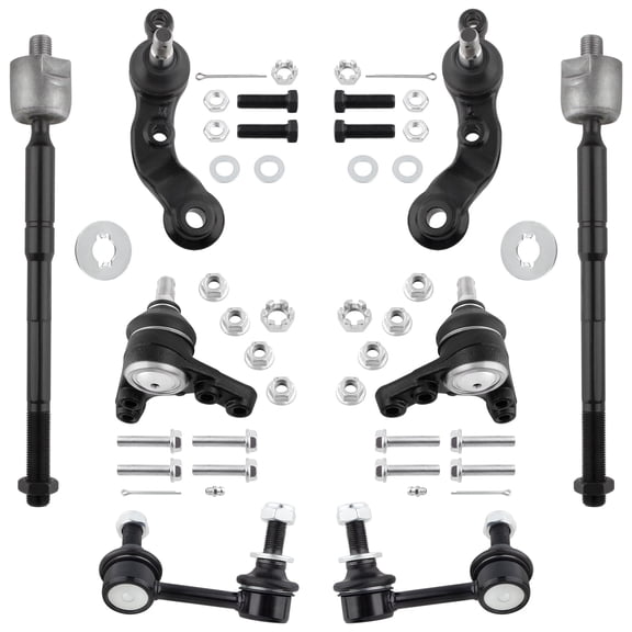 BOXI (Set of 8) Front Inner Tie Rod Ends   Sway Bar End Links   Upper & Lower Ball Joints Fit for Toyota Tacoma 2001 2002 2003 2004 2WD 5-Lug | Replace K90704 K90705 K90260 K90261 K90256 K90257 EV409