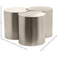 thumbnail image 3 of Meridian Furniture Dimple 3 Piece Silver Iron Metal Coffee Table, 3 of 5