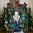 thumbnail image 3 of Women'S Christmas Sweater Cute Fun Christmas Sweater Fall And Winter Long Sleeve Knitted Sweater for Fall and Winter, Festive and Cozy, Ideal as Christmas Sweaters for Women ,Dark Blue,2XL, 3 of 7