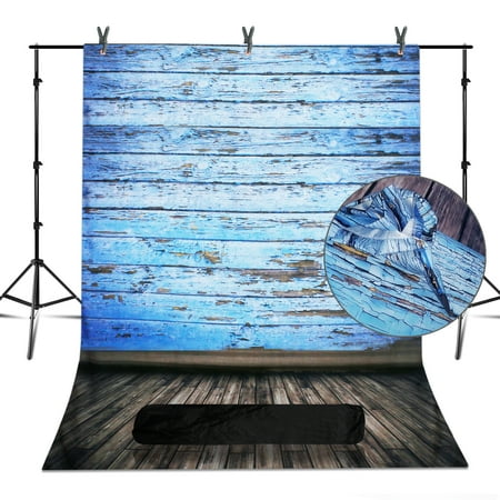 - Loadstone Studio 6 x 10 ft. Blue Old Wooden Floor Pattern Background Muslin Backdrop with Spring Clamp Clip, Photo Video Studio, WMLS4647