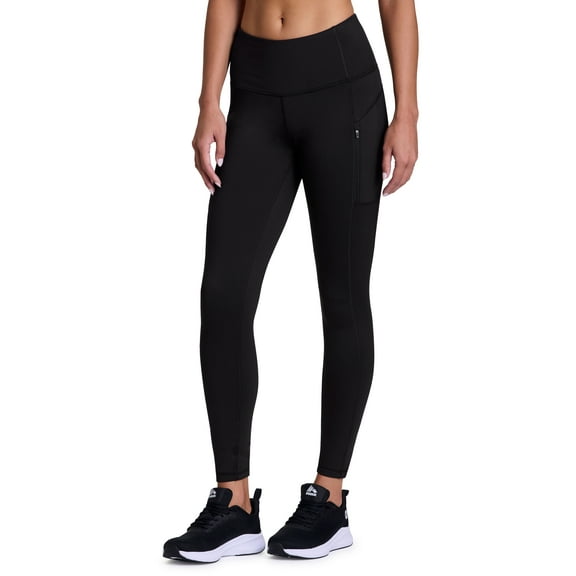RBX Active Women's Full Length Fleece Lined Legging with Zipper Pockets
