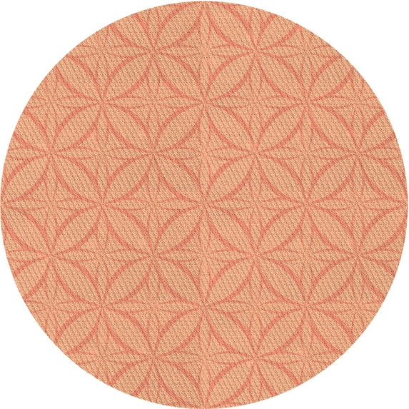 Ahgly Company Machine Washable Indoor Round Transitional Bright Orange Area Rugs, 5' Round