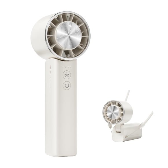 Ventilador portátil Sowmow, 4 velocidades, 4800 mAh, plegable, desgastado en el cuello, color beige
