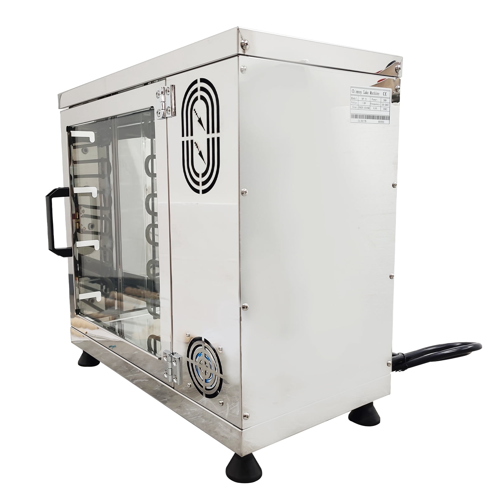 Chimney Cake Roll Oven Maker Stainless Steel Electric Toaster with 16 Molds 110V