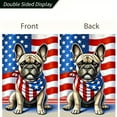 thumbnail image 6 of 1PC, 2D Flat French Bulldowing American flag scarf Flag Independence Day Garden flag, durable polyester anti-fading outdoor courtyard decoration, suitable for porch, lawn, farmhouse and holiday decor, 6 of 8