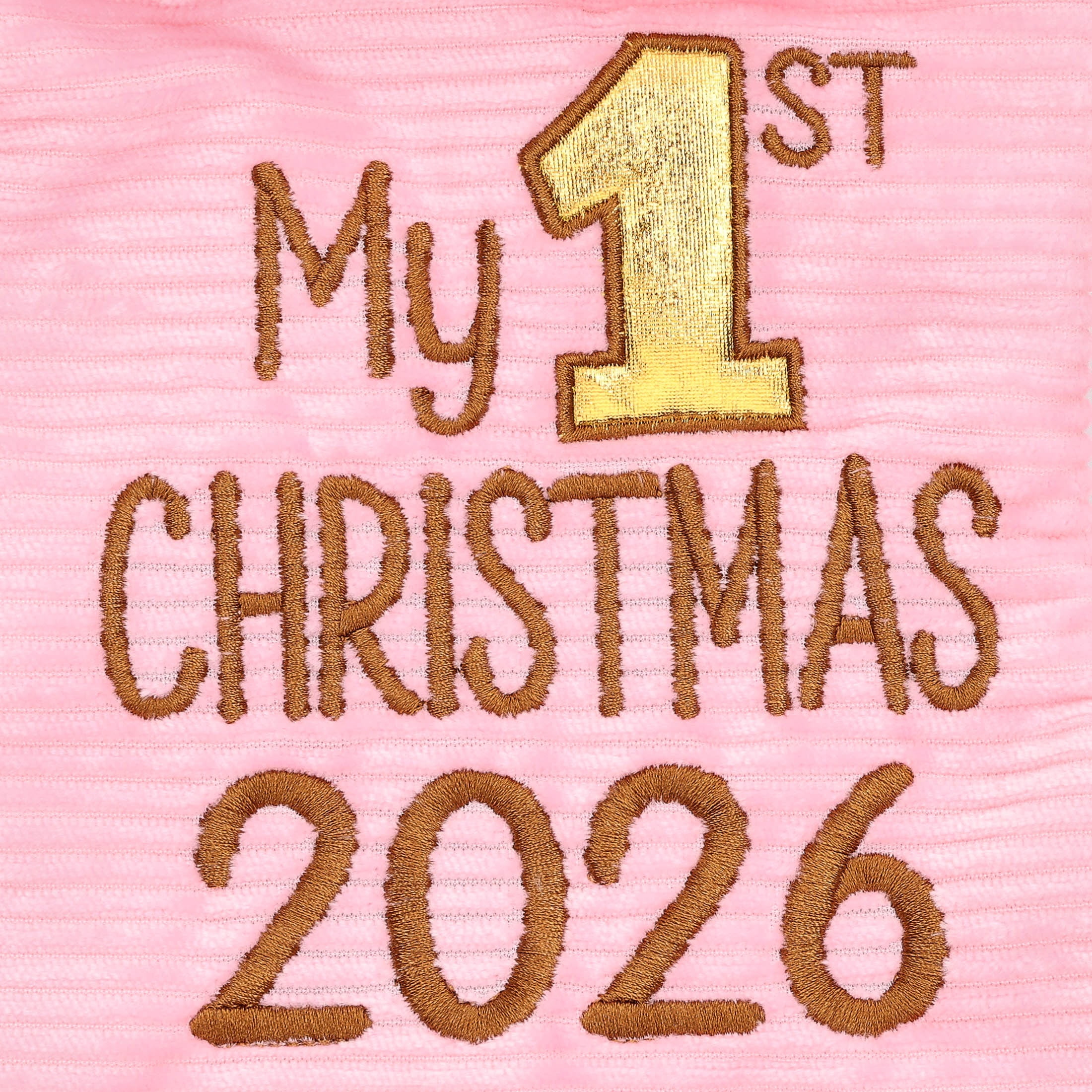 My First Christmas Stocking with Teddy Bear, Pink, 22", by Holiday Time