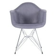 thumbnail image 6 of Porthos Home Upholstered Dining Chairs Set of 2 Dining Room Chair with Arms, Chrome Metal Legs and a Beautiful Grey Fabric Eames Style Armchair for Living Room Dining Room Furniture, 6 of 7