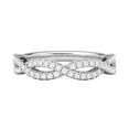 thumbnail image 2 of Sterling Silver Infinity Twist Wedding Ring Half-circle Simulated Diamond Matching Ring For Women (8.5), 2 of 6