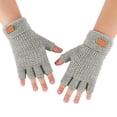 thumbnail image 2 of Sales Today Women's Winter Fingerless Gloves GIJNRIUIUA Under $4 Half Finger Warm Knit Gloves for Adult Thickened Open Finger Outdoor Jacquard Gloves for Cycling Gray Gloves & Mittens, 2 of 8