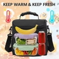 thumbnail image 2 of GYEUKHAM Double Layer Cooler Insulated Lunch Bag Adult Lunch Box Large Tote Bag for Men, Women, With Adjustable Strap,Front Pocket and Dual Large Mesh Side Pockets,Black, 2 of 9