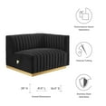 thumbnail image 5 of Modway Conjure Channel Tufted Performance Velvet Right-Arm Chair in Gold/Black, 5 of 5