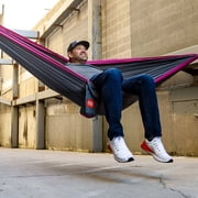 Grand Trunk Double Deluxe Hammock with Straps – Extra-Wide Parachute Nylon Hammock for Two, 10'6 x 6'6, 400 lb Capacity, Includes Tree-Friendly Straps & Carabiners