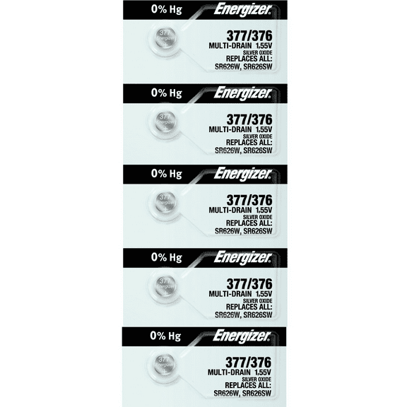 Energizer 377/376 SR626SW Silver Oxide Watch Battery (5 Count)